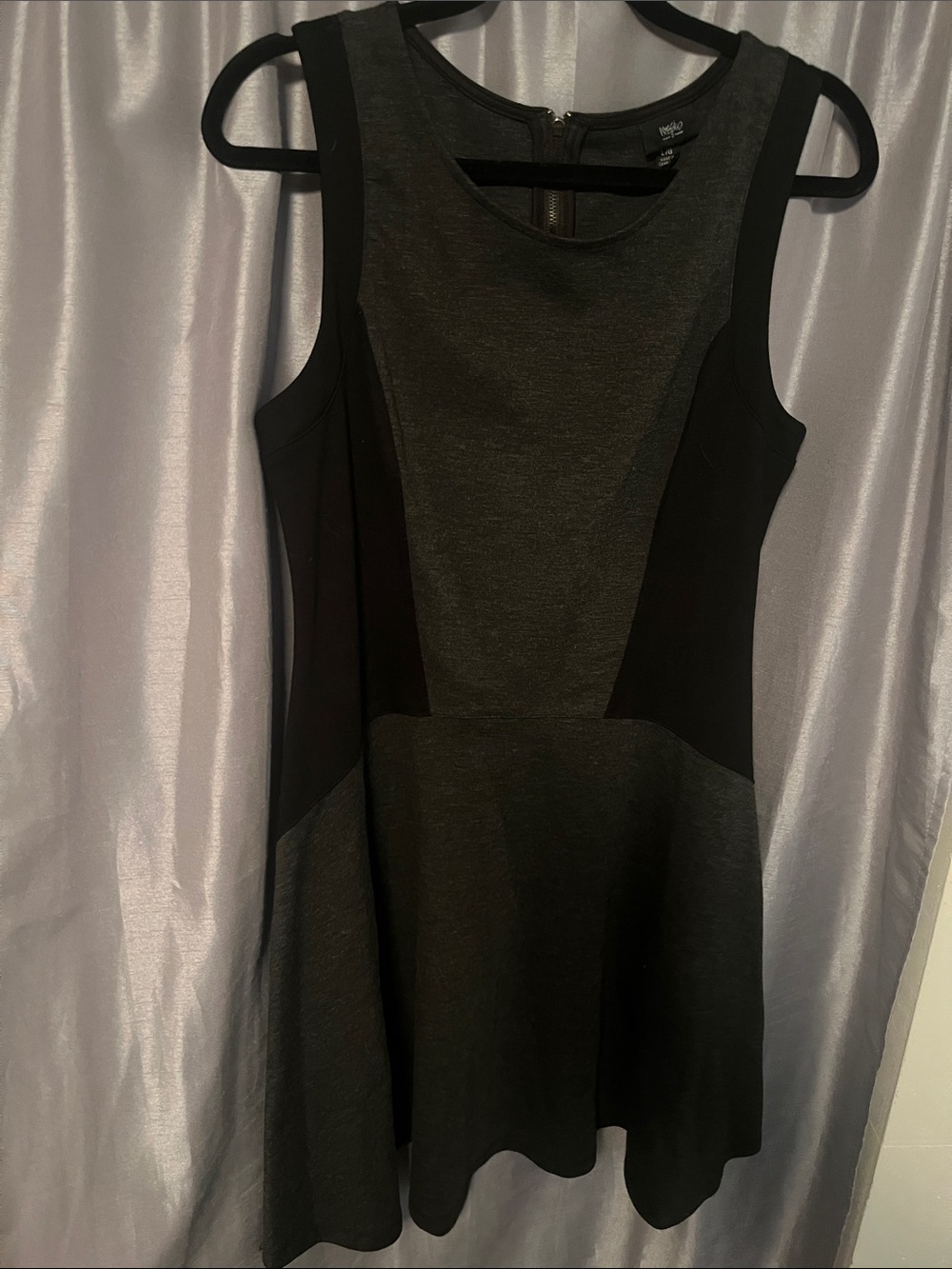 Mossimo Supply Co. Black and Charcoal Panel Fit & Flare Mini Dress